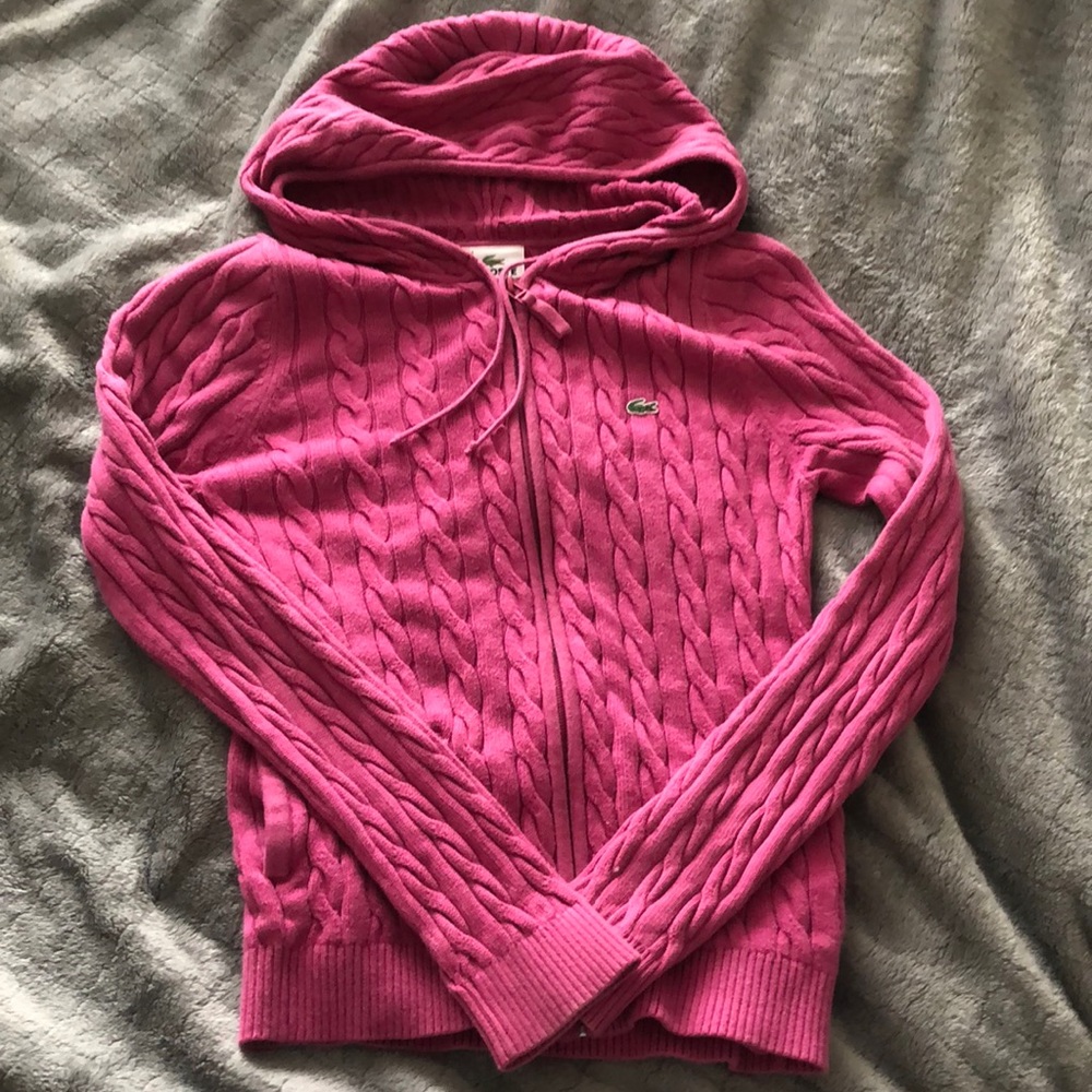 Lacoste pink hoodie